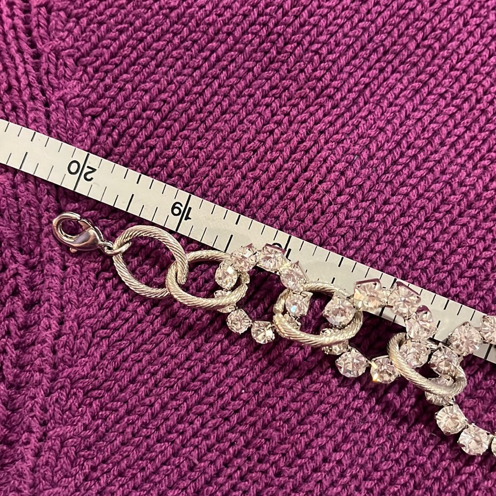 Unique Rhinestone Statement Necklace with Graduated Rhinestone Circles - Picture 10 of 14
